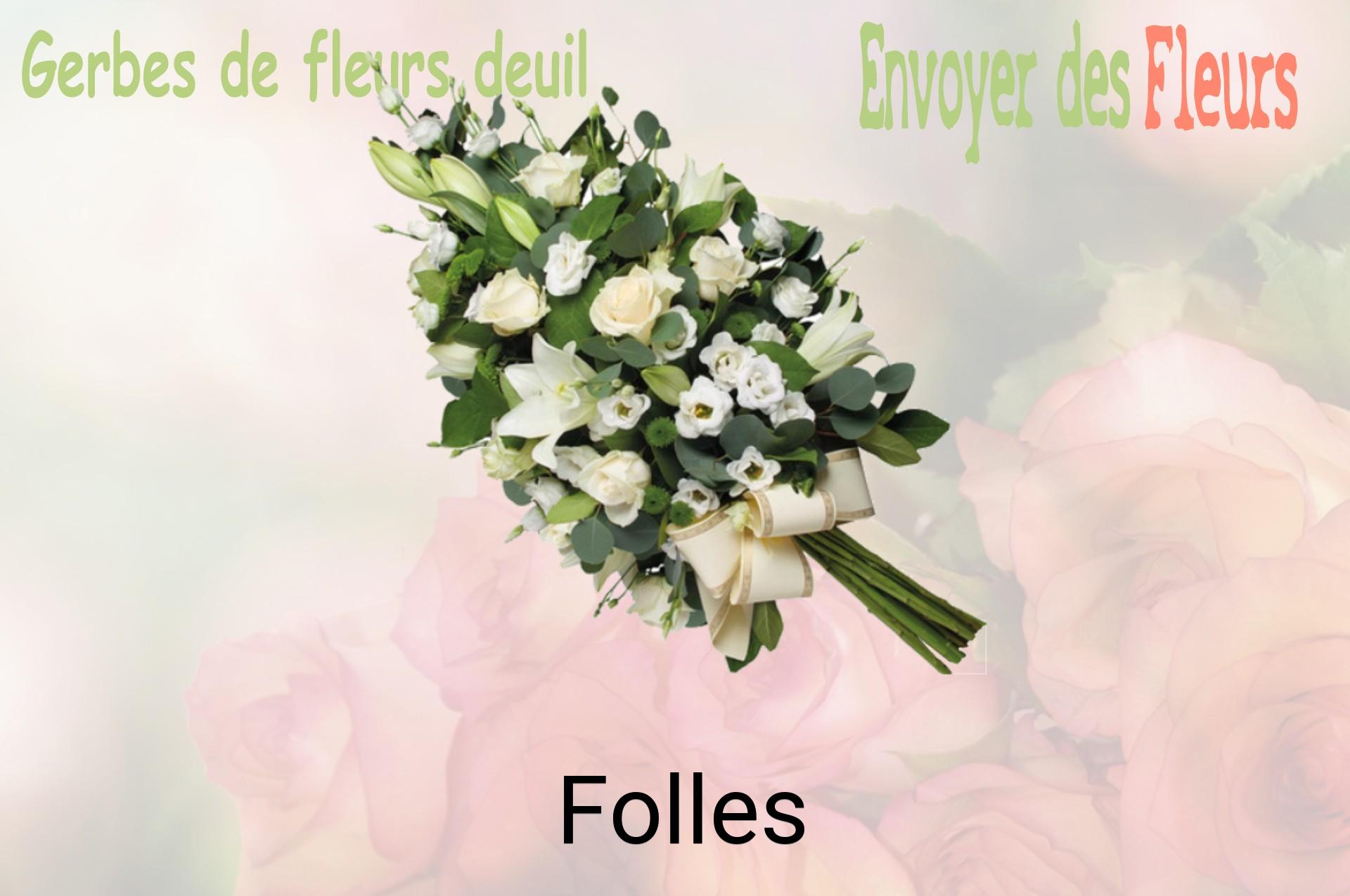 Gerbe de fleurs de deuil livrée à Folles